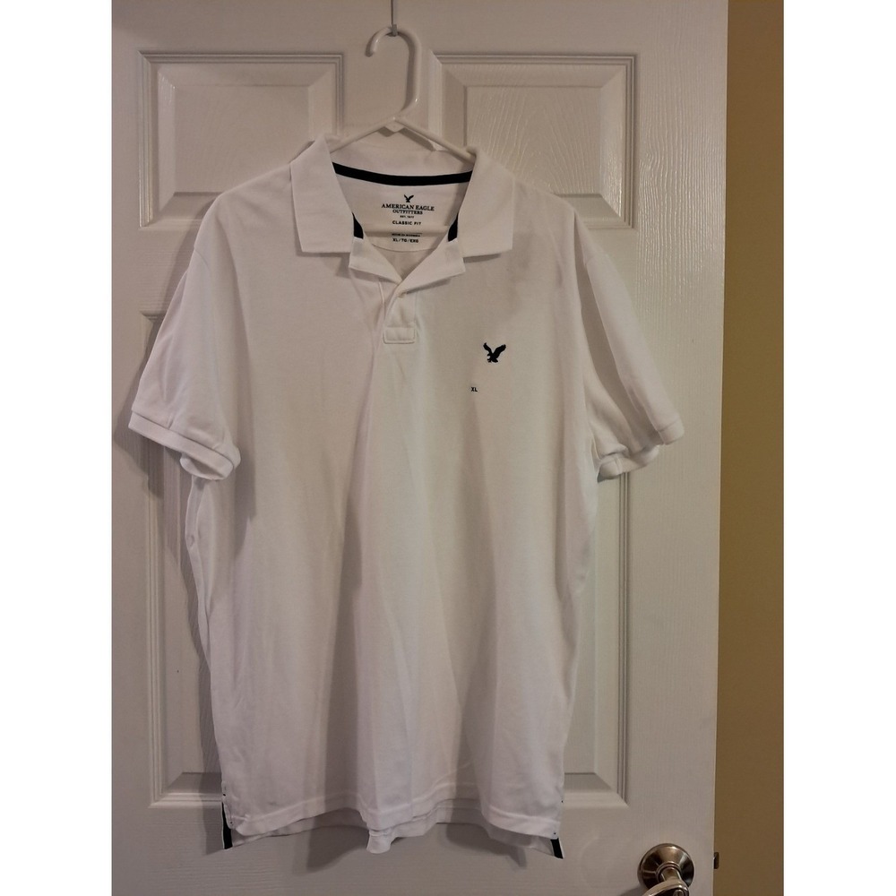American Eagle Outfitters Men's Size XL Tall Classic White Polo Shirt